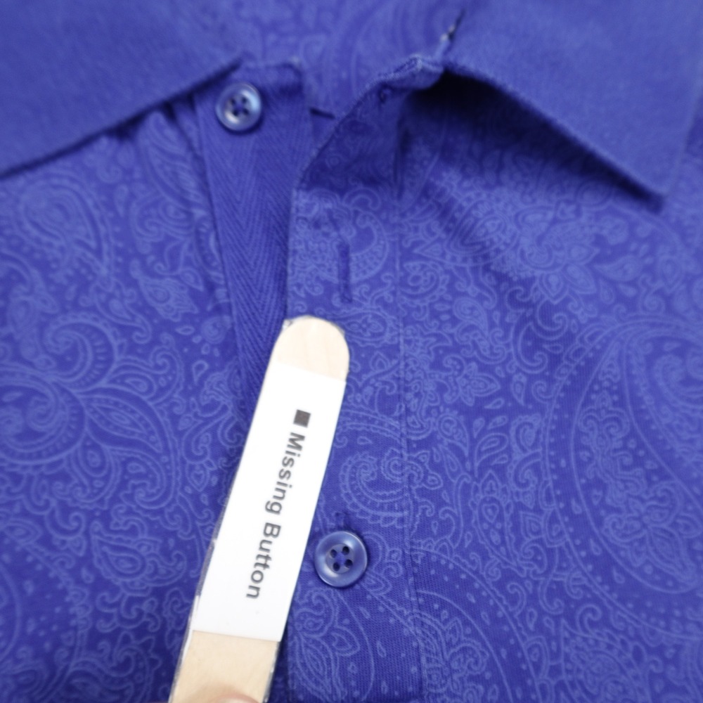Robert Graham Polo Shirt Mens 3XL Blue Paisley Classic Fit Short Sleeve Cotton - Picture 14 of 16